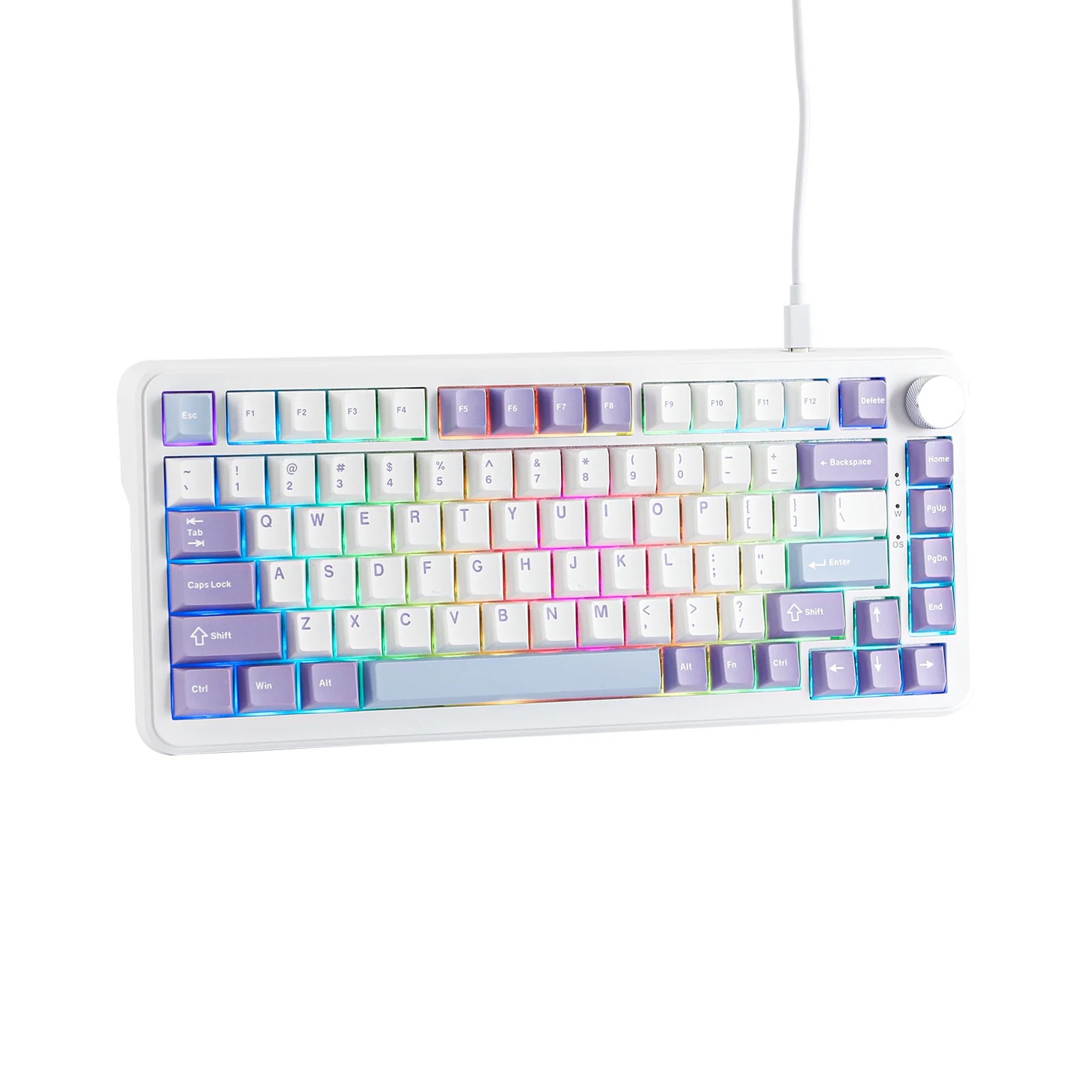 کیبورد ایجز Ajazz Keyboard AK820 Max White Purple Blue
