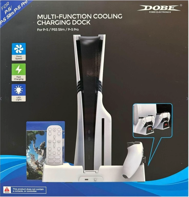 فن خنک کننده Dobe Multi Function Charging Dock PS5 Slim/Pro