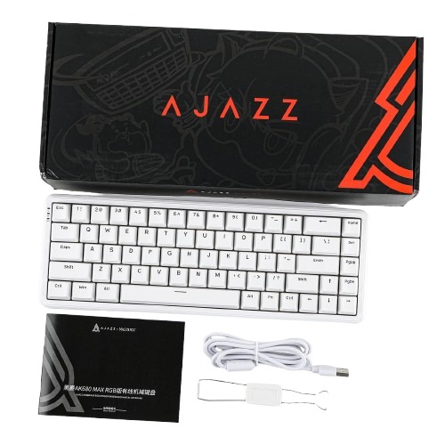 کیبورد ایجز Ajazz AK680 MAX White (Front Print) Wired