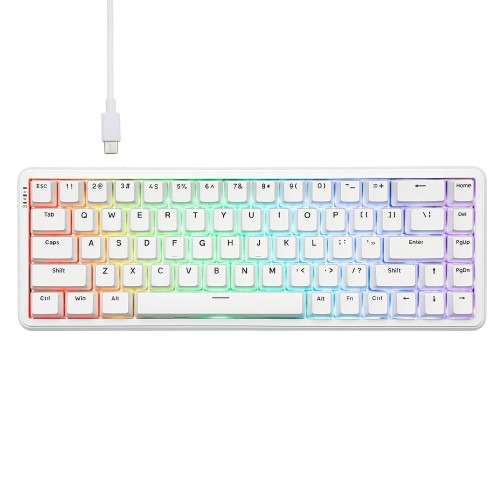 کیبورد ایجز Ajazz AK680 MAX White (Front Print) Wired