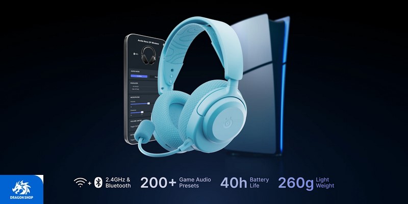 هدست SteelSeries Arctis Nova 3P Aqua Wireless Playstation Edition هدست SteelSeries Arctis Nova 3P Aqua Wireless Playstation Edition