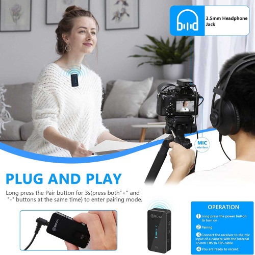 میکروفون یقه ای بی سیم بویا مدل BY-XM6-K1