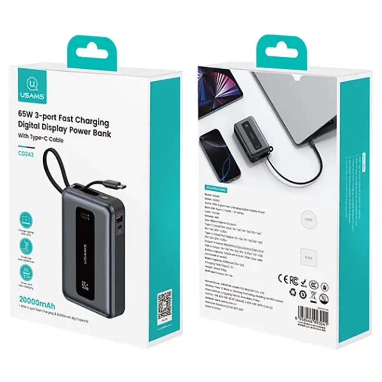 پاوربانک مگسیف USAMS CD243 20000MAh