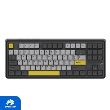کیبورد ایجز Ajazz AK870 Black Grey Yellow Wireless