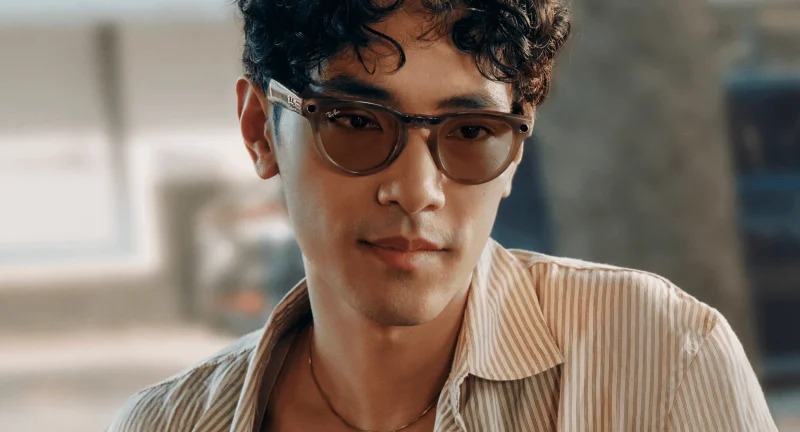 عینک هوشمند Ray‑Ban Meta Headliner – Shiny Warm Stone / Clear/Saffron Yellow Transitions Size 50