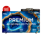 تلویزیون 98 اینچ TCL 98c755 QD-MINI LED 4K TV