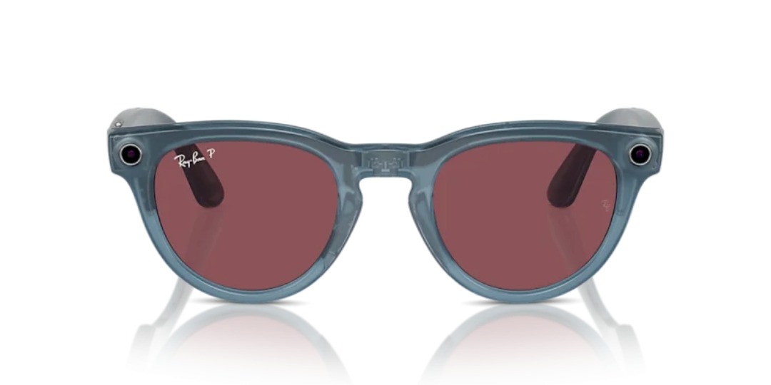 عینک هوشمند Ray‑Ban Meta Headliner – Shiny Jeans Polar Dusty Red Size 50
