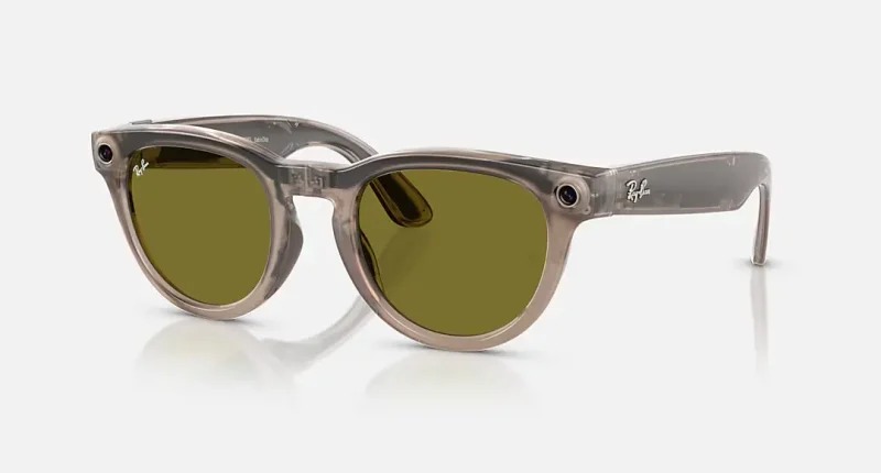 عینک هوشمند Ray‑Ban Meta Headliner – Shiny Warm Stone ClearDark Green Transitions Size 51