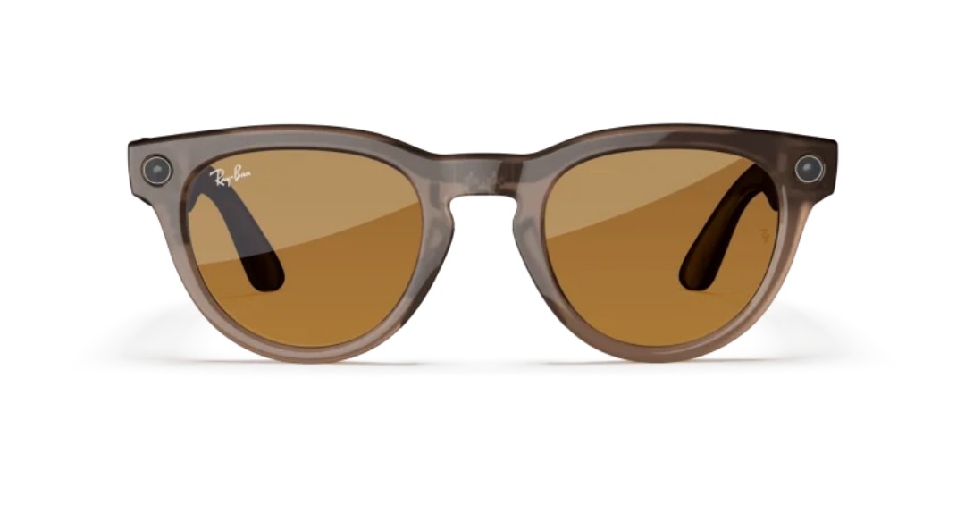 عینک هوشمند Ray‑Ban Meta Headliner – Shiny Warm Stone ClearSaffron Yellow Transitions Size 50