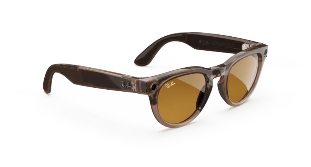 عینک هوشمند Ray‑Ban Meta Headliner – Shiny Warm Stone ClearSaffron Yellow Transitions Size 50