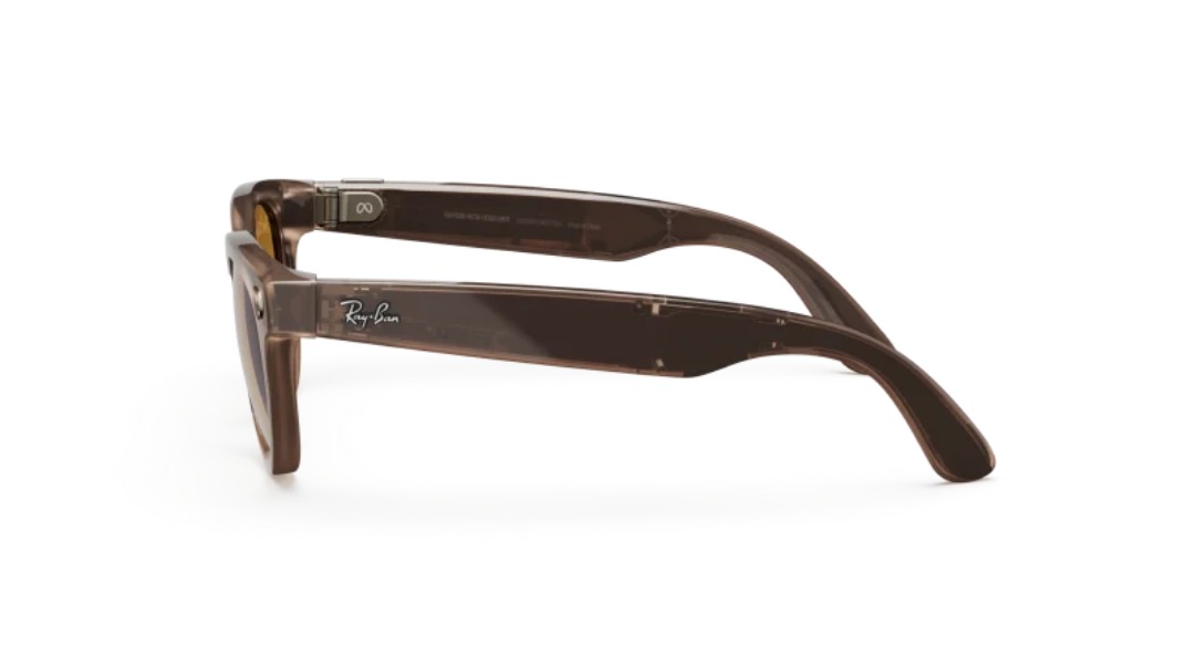 عینک هوشمند Ray‑Ban Meta Headliner – Shiny Warm Stone ClearSaffron Yellow Transitions Size 50