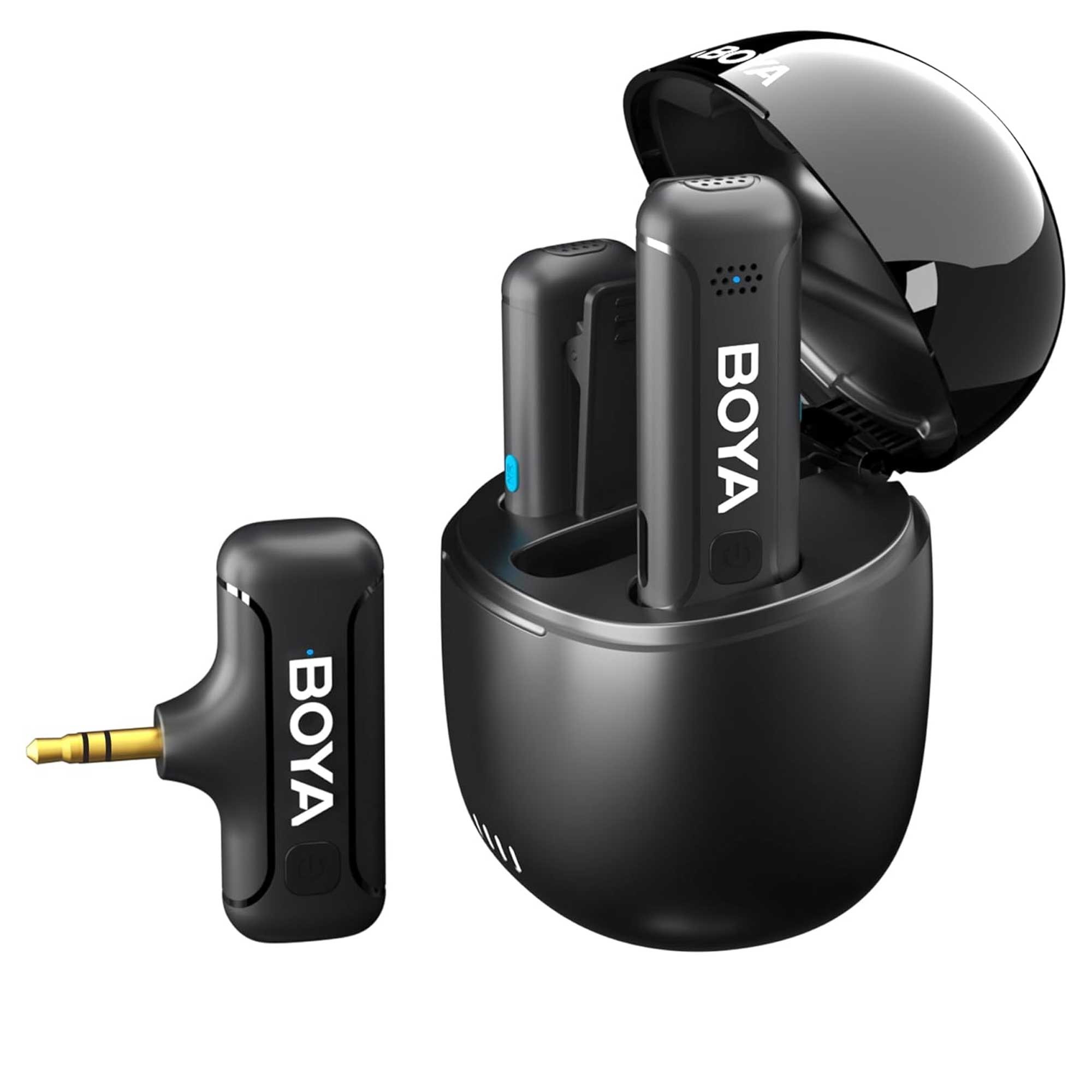 میکروفون یقه ای بی سیم BOYO WM3T M2 رابط جک 3.5 میلی متری با باکس شارژ