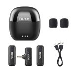 میکروفون یقه ای بی سیم BOYO WM3T M2 رابط جک 3.5 میلی متری با باکس شارژ