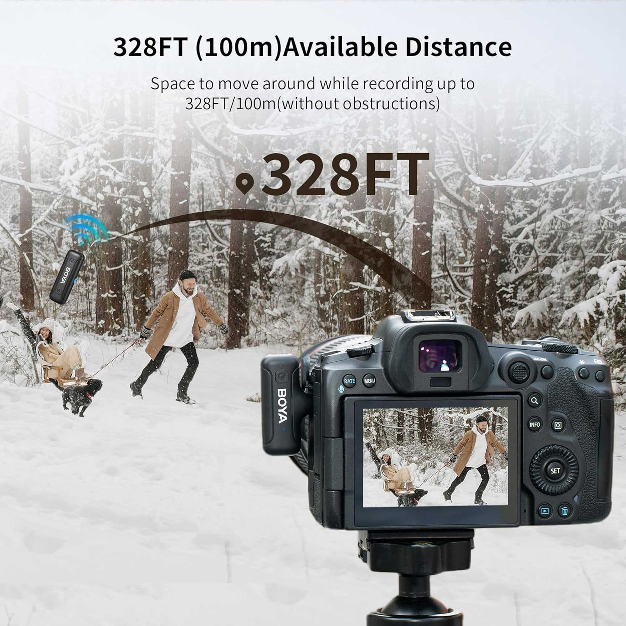 میکروفون یقه ای بی سیم BOYO WM3T M2 رابط جک 3.5 میلی متری با باکس شارژ