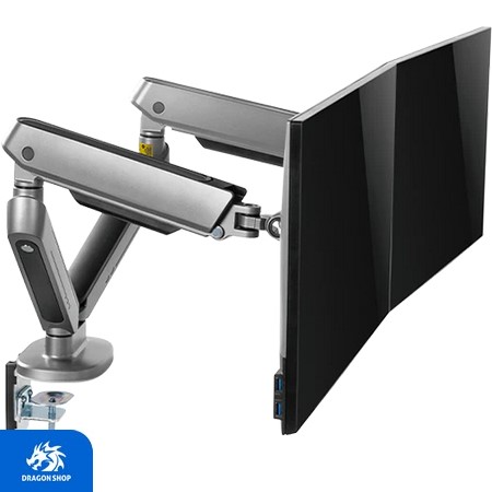 خرید اینترنتی پایه نگهدارنده مانیتور Twisted Minds TM54-C012-G Dual Premium Gaming Monitor Arm With RGB Lighting – GREY