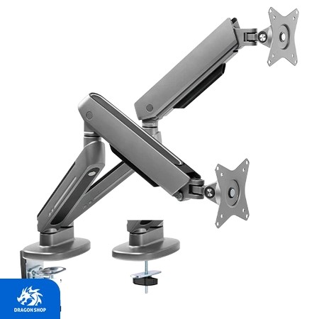 پایه نگهدارنده مانیتور Twisted Minds TM54-C012-G Dual Premium Gaming Monitor Arm With RGB Lighting – GREY