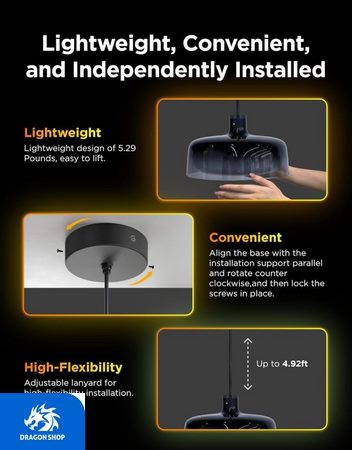 چراغ آویز هوشمند 30 سانتی Govee Pendant Light H60C1 چراغ آویز هوشمند 30 سانتی Govee Pendant Light H60C1