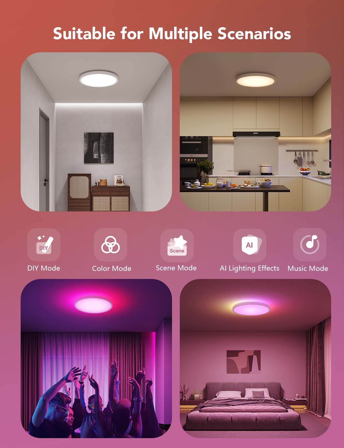 چراغ سقفی هوشمند 30 سانتی Govee Smart Ceiling Light 1S H80A1