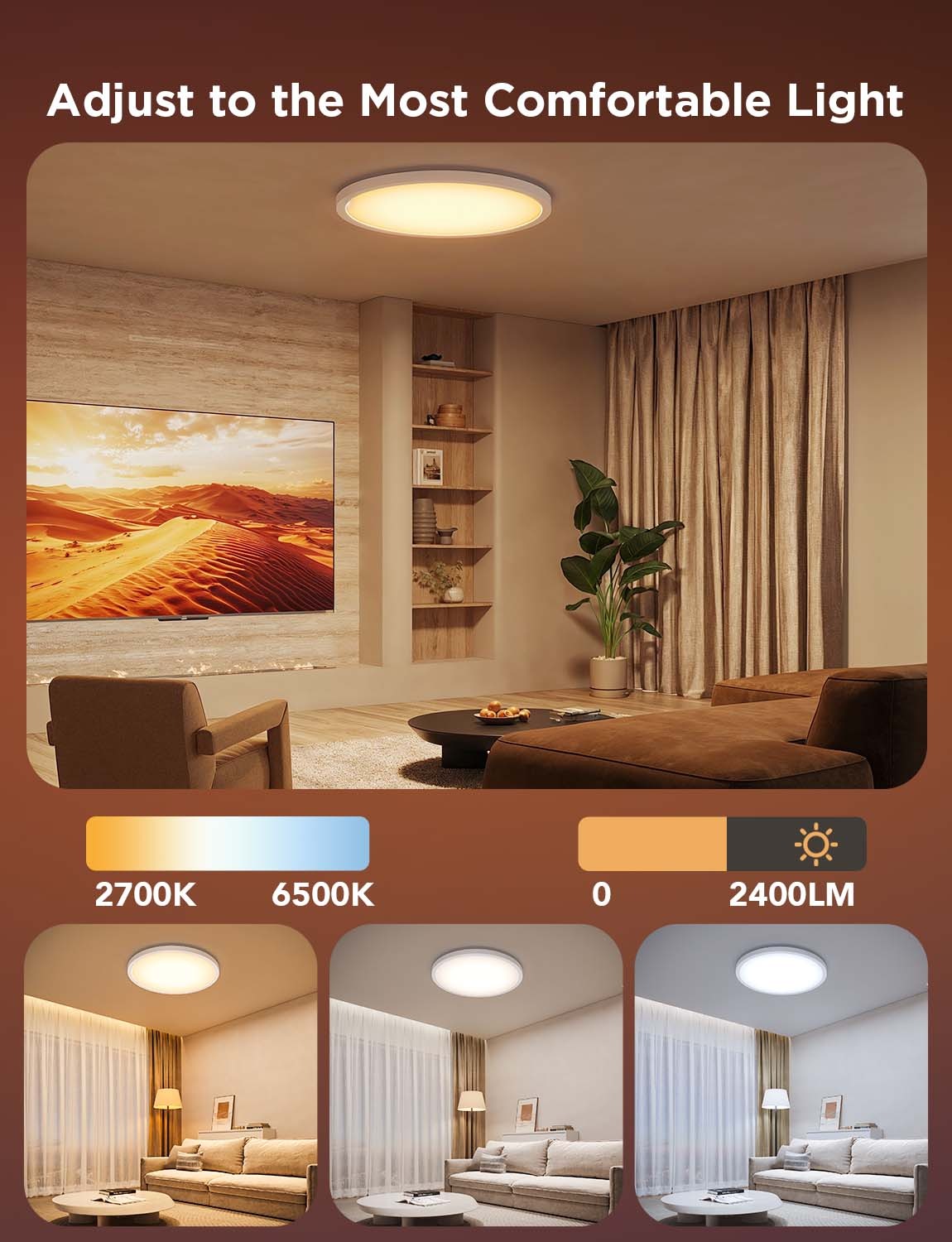 چراغ سقفی هوشمند 30 سانتی Govee Smart Ceiling Light 1S H80A1
