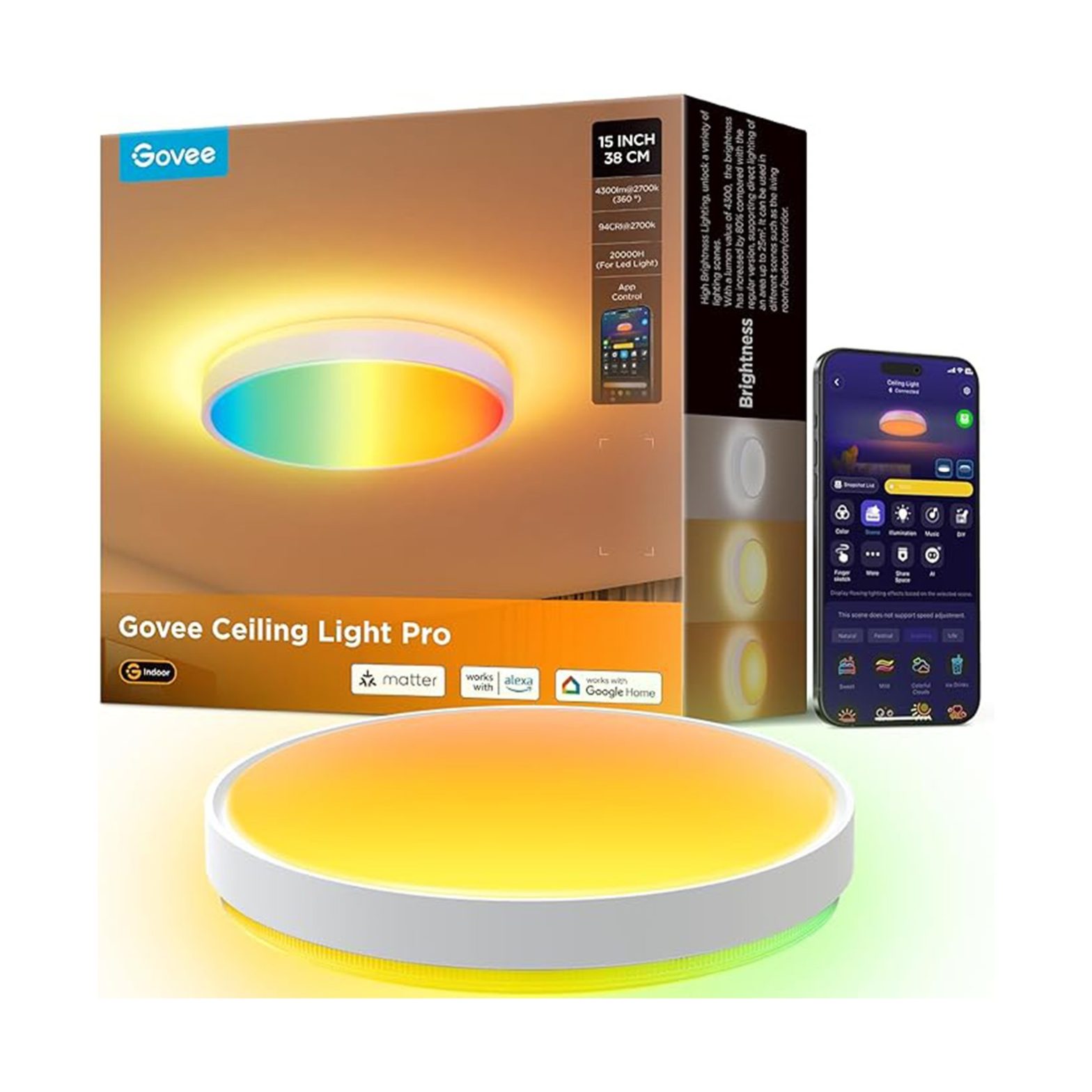 چراغ سقفی هوشمند 38 سانتی Govee Smart Ceiling Light Pro H60A6