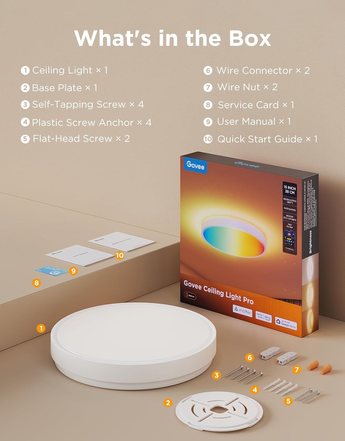 چراغ سقفی هوشمند 38 سانتی Govee Smart Ceiling Light Pro H60A6