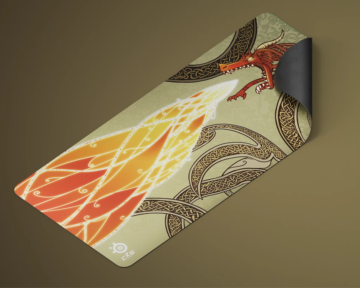 پد موس SteelSeries QcK XXL CS2 Dragon Lore Edition