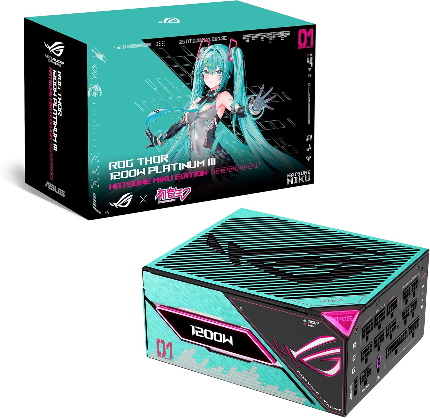 منبع تغذیه Asus ROG THOR 1200W Platinum IIIHATSUNE MIKU EDITION