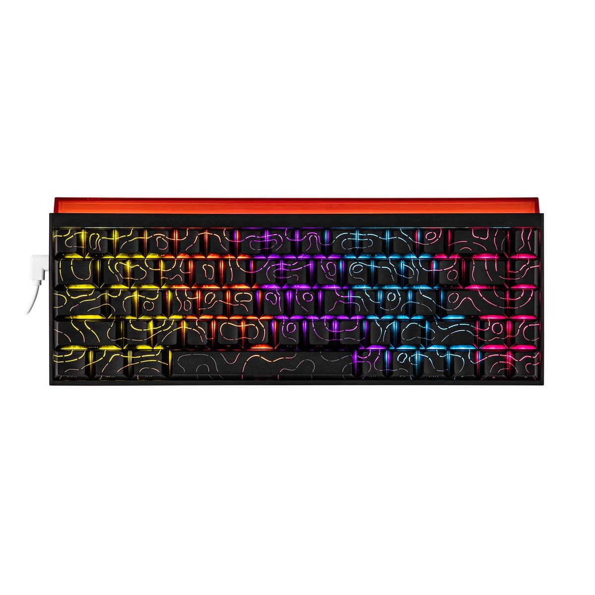 کیبورد AJAZZ NK68 Mixed Light Wired Black Contour Red SW