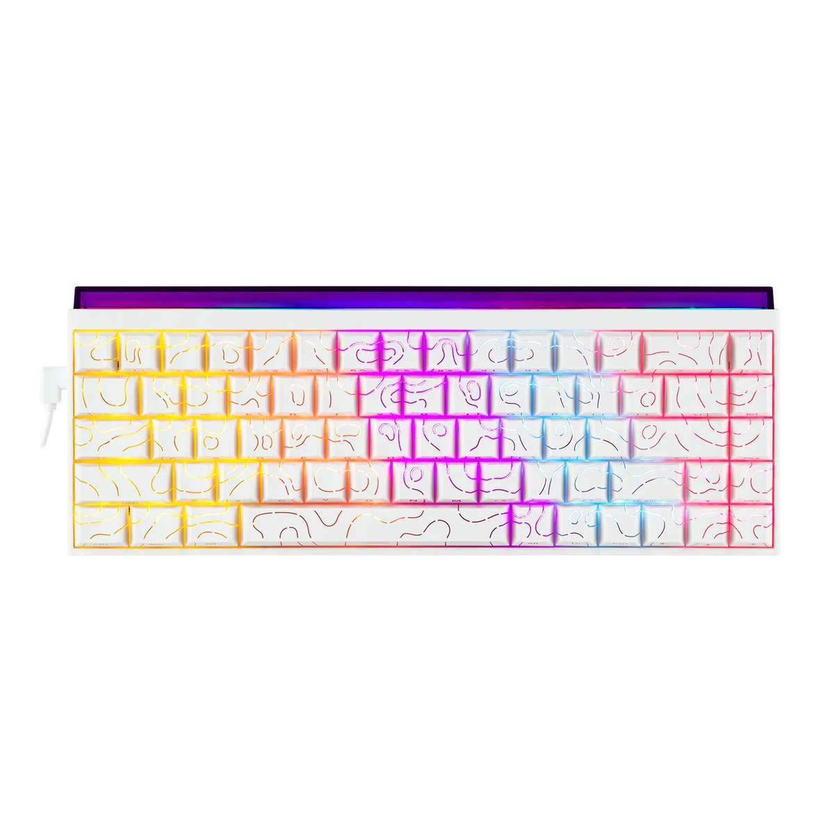 کیبورد AJAZZ NK68 Mixed Light Wired White Contour Red SW