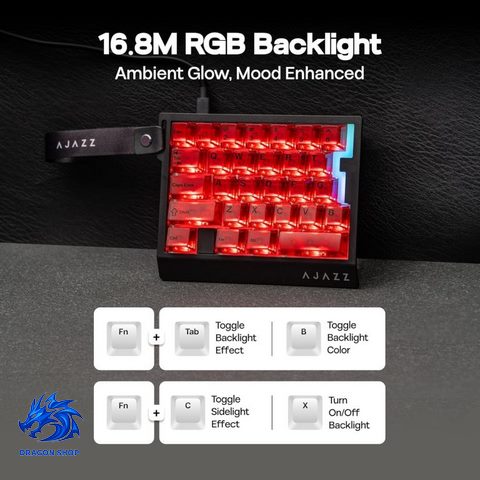 کیبورد AJAZZ AK029 Flame Engine SW Magnetic Red Fully Transparent RGB Wired  