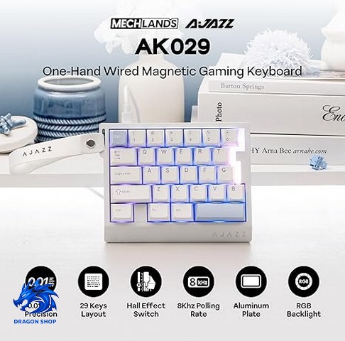 کیبورد AJAZZ AK029 Ice Island SW Magnetic White-Blue RGB Wired