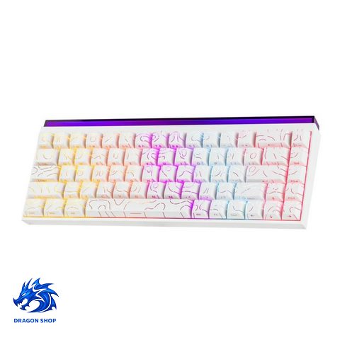 کیبورد AJAZZ NK68 Mixed Light Wired White Contour Red SW