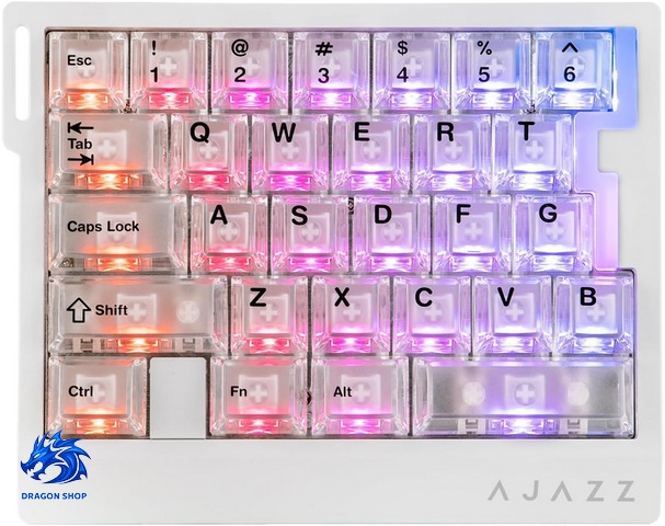 کیبورد AJAZZ AK029 Crystal Domain SW Magnetic White Transparent RGB Wired