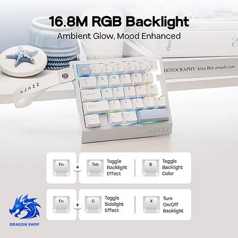 کیبورد AJAZZ AK029 Ice Island SW Magnetic White-Blue RGB Wired