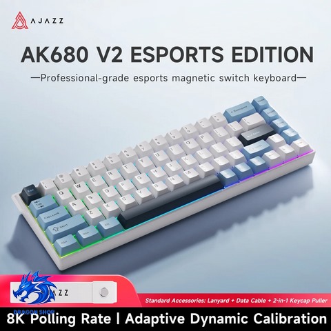کیبورد AJAZZ AK680 V2 Ice Island SW Magnetic Blue-White-Dark RGB 