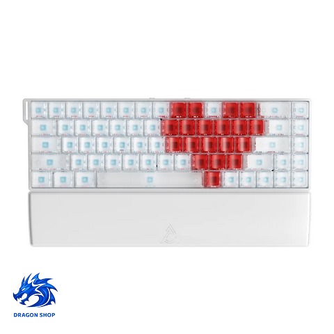 کیبورد AJAZZ AK680 V2 SW Magnetic Original White Transparent + Red RGB Wired کیبورد AJAZZ AK680 V2 SW Magnetic Original White Transparent + Red RGB Wired