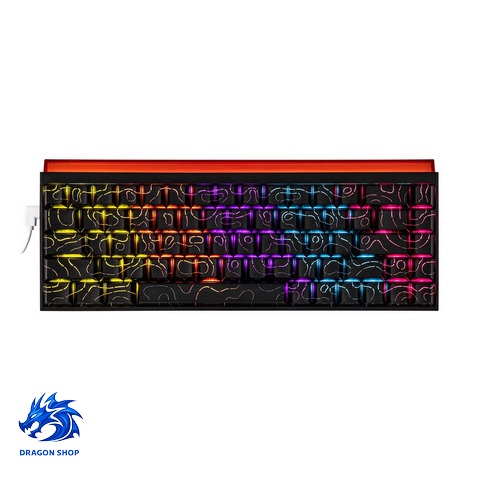 کیبورد AJAZZ NK68 Mixed Light Wired Black Contour Red SW