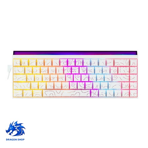 کیبورد AJAZZ NK68 Mixed Light Wired White Contour Red SW