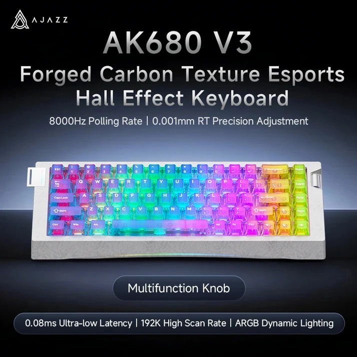 کیبورد AJAZZ AK680 V3 White Rainbow